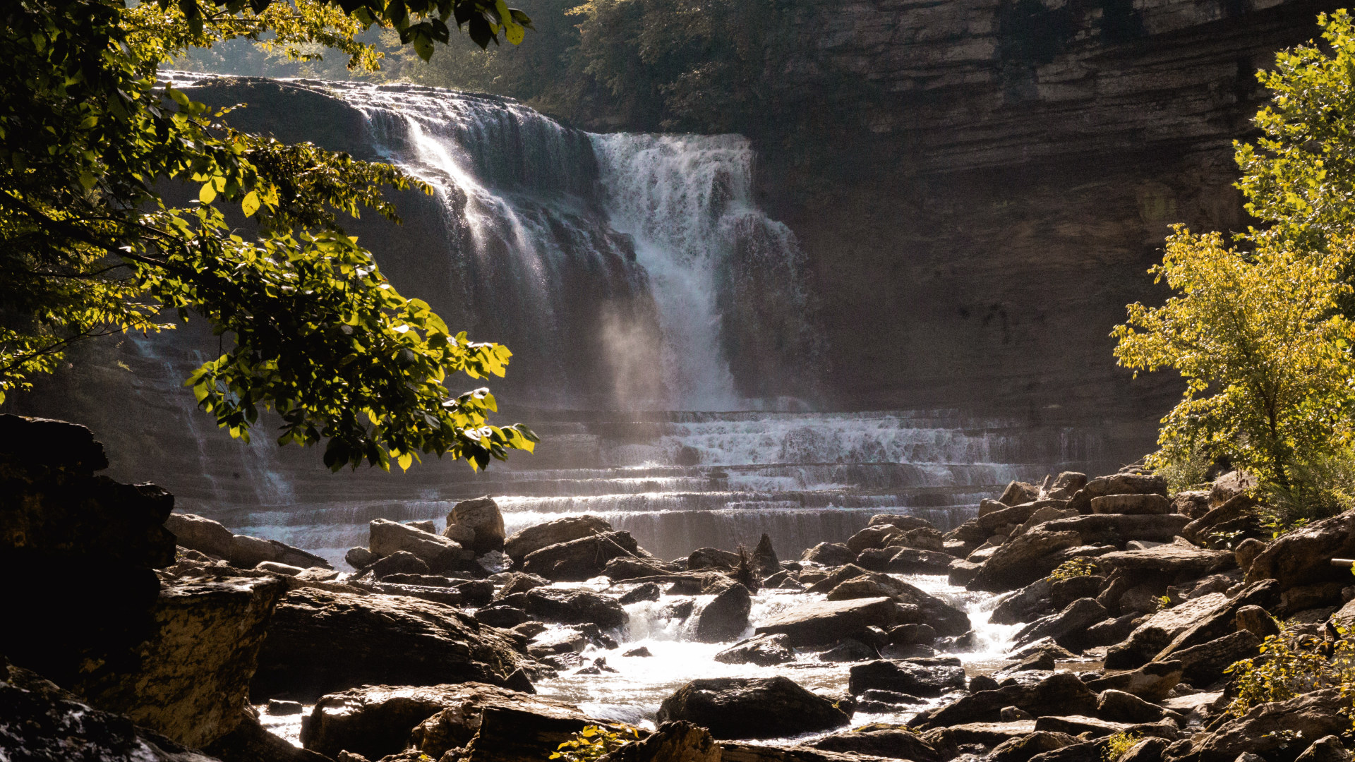Cummins Falls waterfall in Cookeville–Putnam County, Tennessee